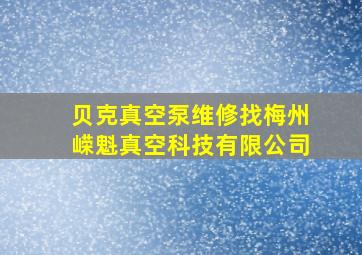 贝克真空泵维修找梅州嵘魁真空科技有限公司