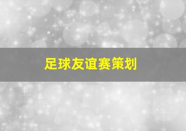 足球友谊赛策划