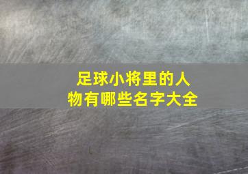 足球小将里的人物有哪些名字大全