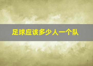 足球应该多少人一个队