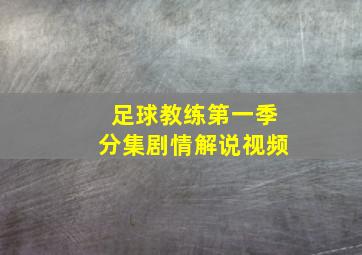 足球教练第一季分集剧情解说视频