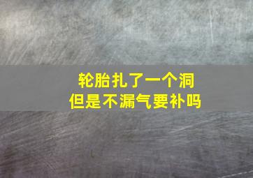 轮胎扎了一个洞但是不漏气要补吗