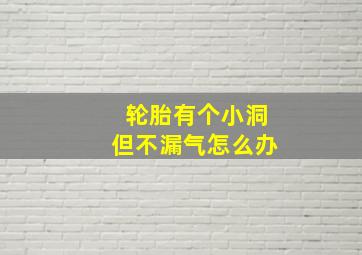 轮胎有个小洞但不漏气怎么办