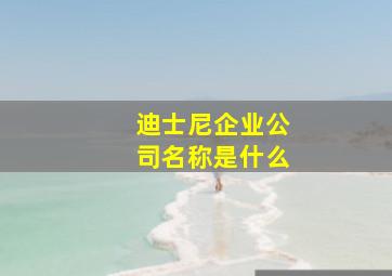 迪士尼企业公司名称是什么