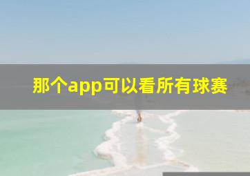 那个app可以看所有球赛