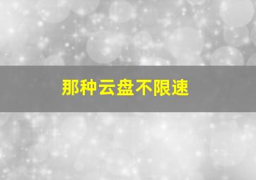 那种云盘不限速