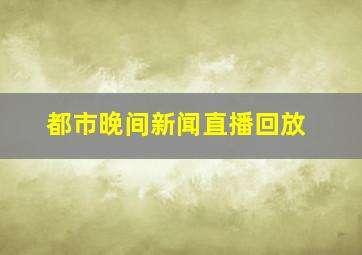 都市晚间新闻直播回放