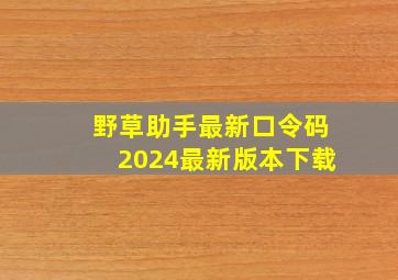 野草助手最新口令码2024最新版本下载