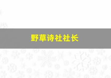 野草诗社社长