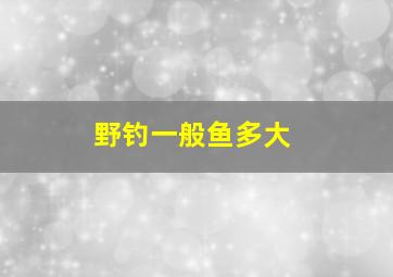 野钓一般鱼多大