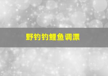 野钓钓鲤鱼调漂