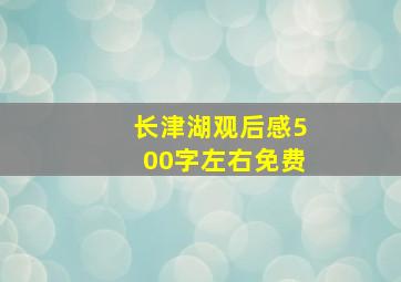 长津湖观后感500字左右免费