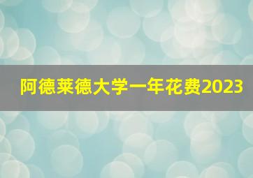 阿德莱德大学一年花费2023