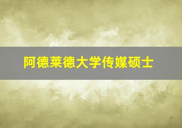 阿德莱德大学传媒硕士