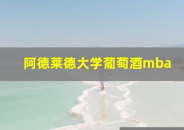 阿德莱德大学葡萄酒mba