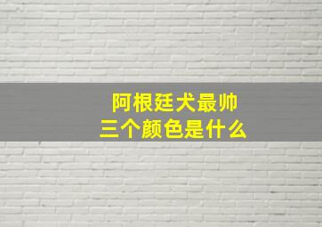 阿根廷犬最帅三个颜色是什么