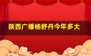 陕西广播杨舒丹今年多大