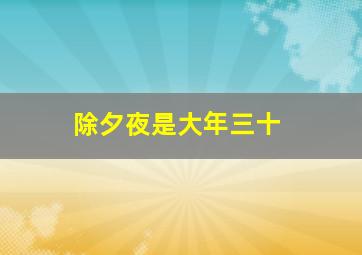 除夕夜是大年三十