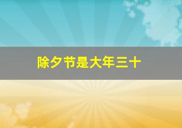 除夕节是大年三十