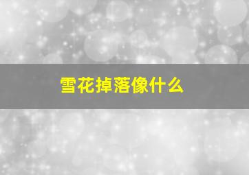 雪花掉落像什么