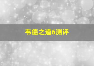 韦德之道6测评