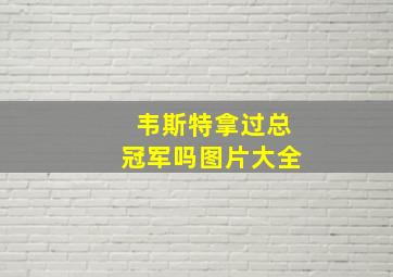 韦斯特拿过总冠军吗图片大全