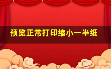 预览正常打印缩小一半纸