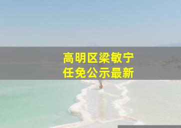 高明区梁敏宁任免公示最新