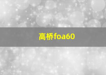 高桥foa60