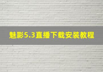 魅影5.3直播下载安装教程