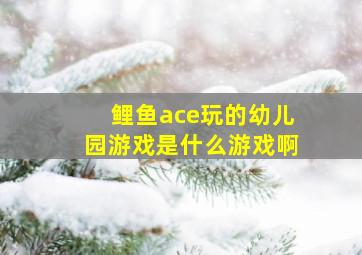 鲤鱼ace玩的幼儿园游戏是什么游戏啊