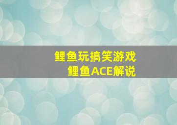 鲤鱼玩搞笑游戏鲤鱼ACE解说