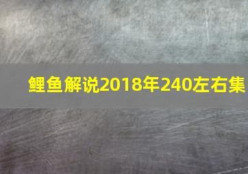 鲤鱼解说2018年240左右集