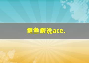 鲤鱼解说ace.