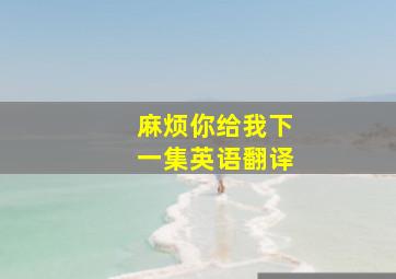 麻烦你给我下一集英语翻译