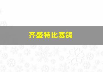 齐盛特比赛鸽