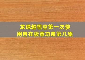 龙珠超悟空第一次使用自在极意功是第几集